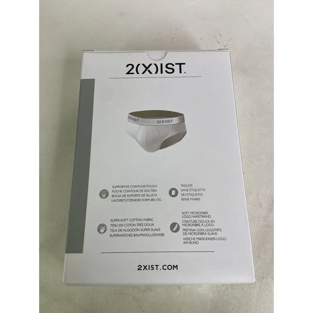 2xist Essential Cotton 3 Pack No Show Low Rise Briefs Underwear Mens Size XL